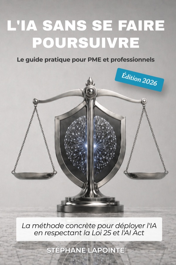 L'IA sans se faire poursuivre — Édition 2026 — Guide pratique Loi 25 RGPD AI Act pour PME francophones par Stéphane Lapointe